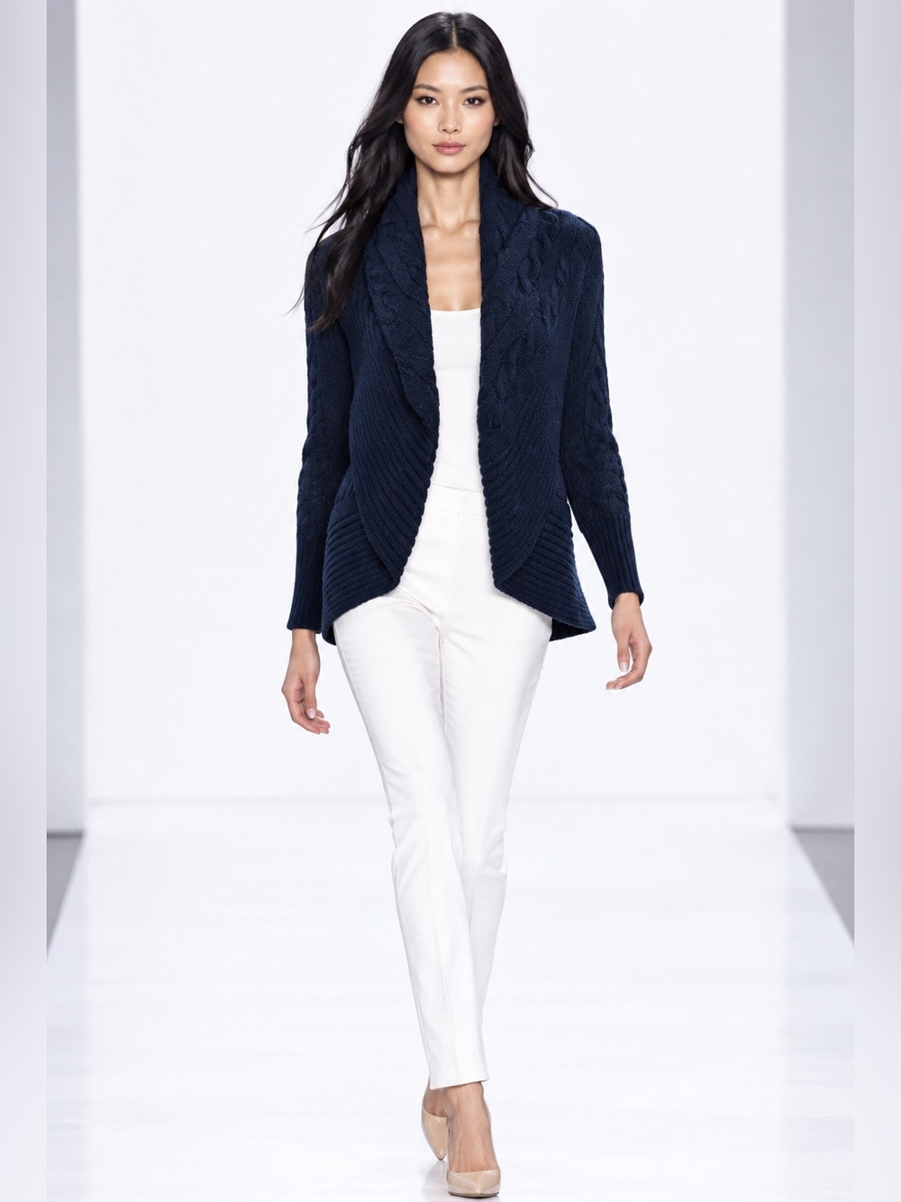 Ralph Lauren Black Label Cashmere Circle Hem Cardigan/Wrap